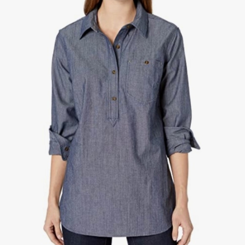 Carhartt Women Rugged Flex Relaxed Fit Long Sleeve Tunic Shirt Plus Size XXL